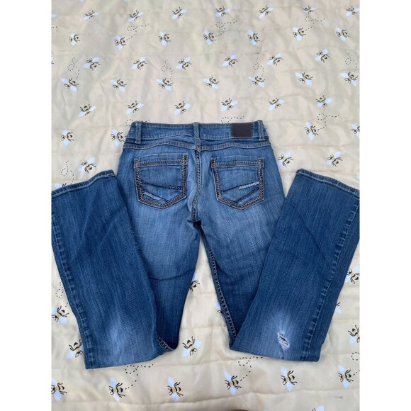 BKE Womens Culture Boot Blue Denim Jeans  Sz 28 x33 1/2 - Picture 1 of 7